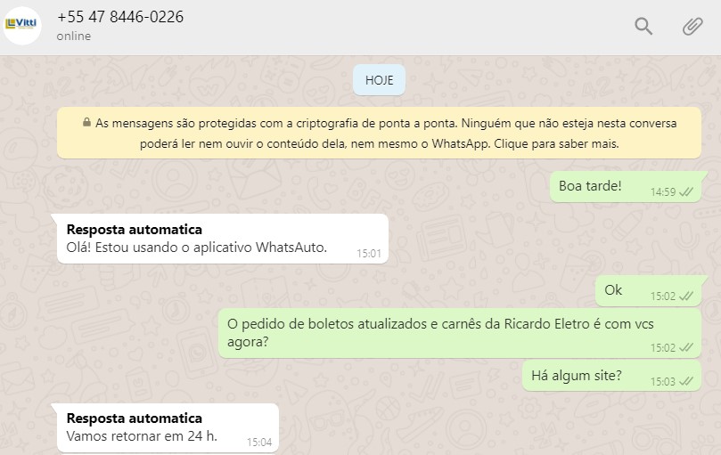 solicitar boleto ou Carnê Ricardo Eletro 