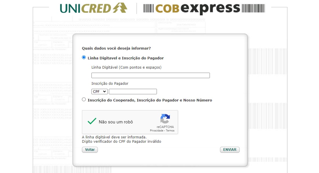 atualizar e emitir boleto unicred